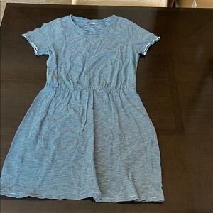 Old Navy Light Blue & White Striped Midi Dress